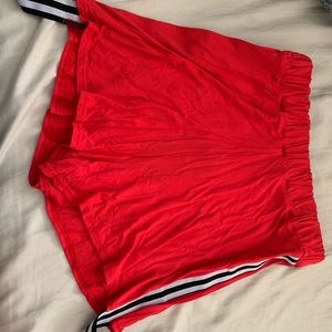 PLT Red Stripe Jersey Shorts